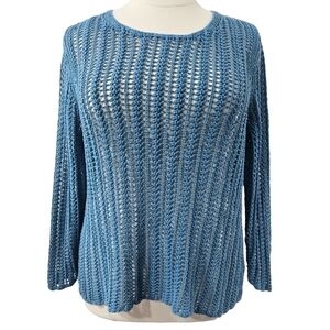 J. Jill Blue Crew Neck Sweater